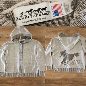 Back In the Saddle USA MADE Hoodie Womens S  Horse Equestrian Cowgirl Western